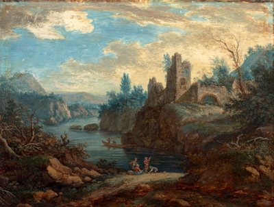 Landscape with Ruins and Fishermen by Paul Sandby